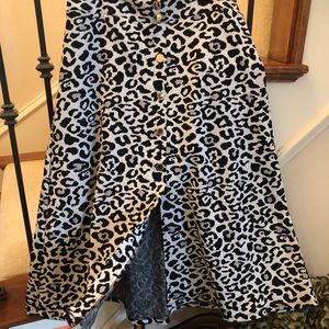 New Black and White Leopard Print Skirt